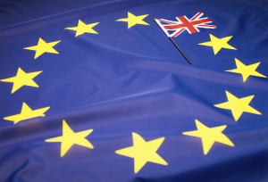'Brexit' referendum - Union Flag covering star on European Union Flag